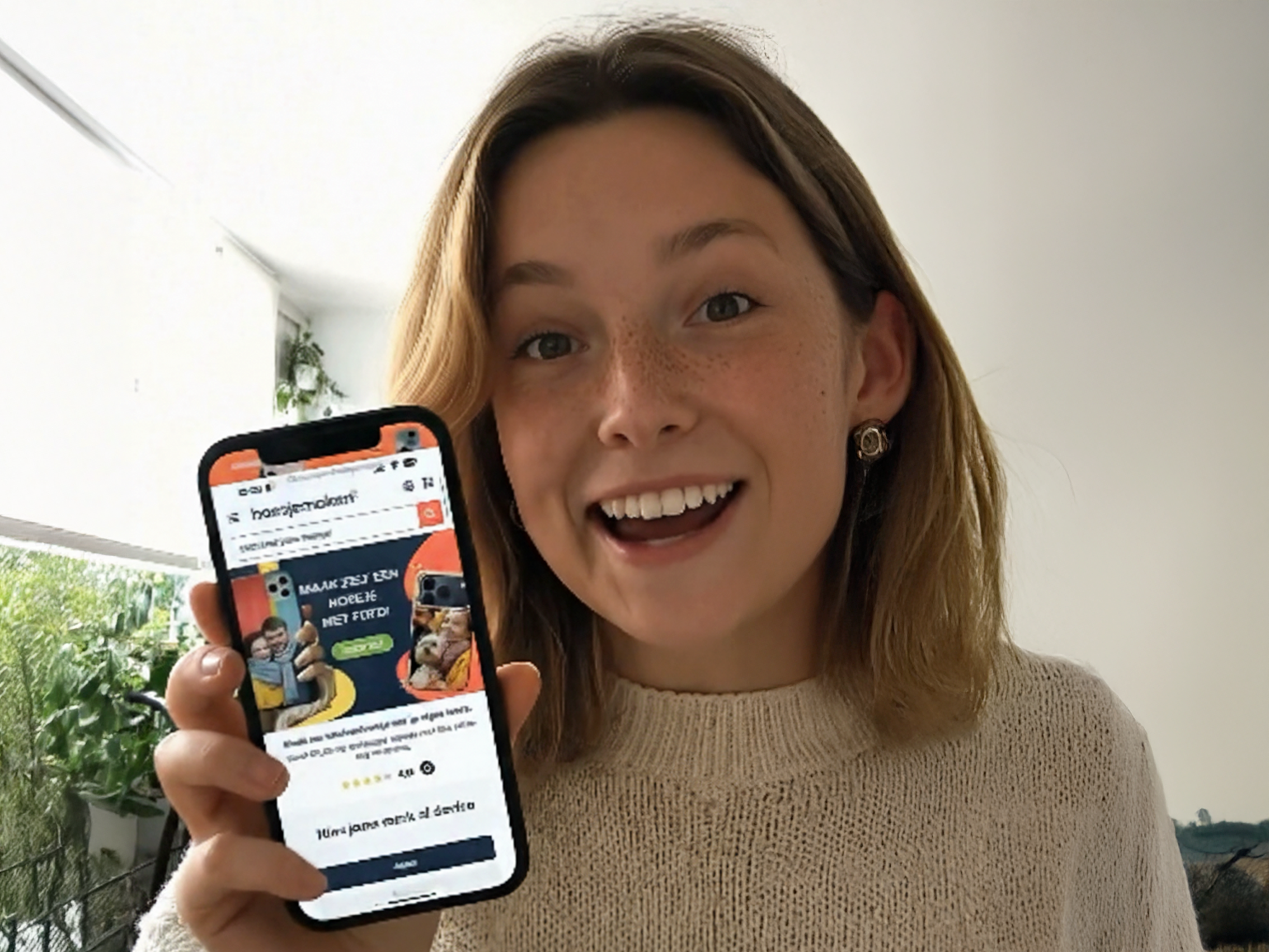 Nöjd kund med personligt skal