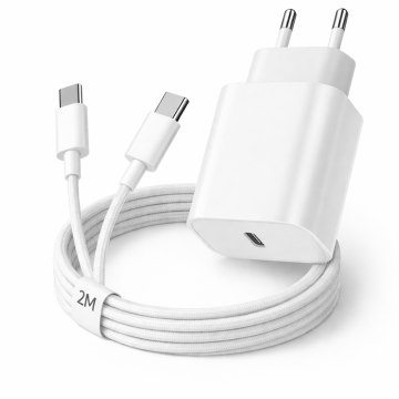 Laddare - 20W USB-C Snabbladdare - Vit