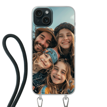 iPhone 15 Plus - Gör eget Mobilskal med Snöre (Crossbody)